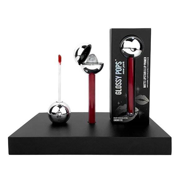 Glossy Pops Bundle Big Apple Lipstick Lipgloss Duo Cherry Pie Lipstain Primer - Picture 8 of 9